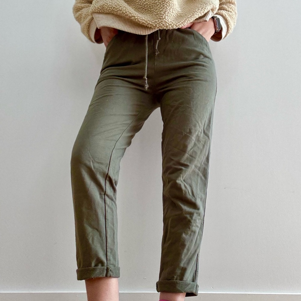 OAK + FORT SAGE GREEN LOUNGE PANTS - XS